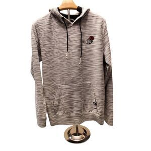 Dikotomy Men's M Gray Marled Pullover Hoodie Skeleton Hand Rose Embroidered